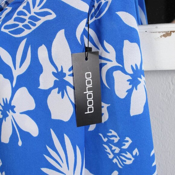 Boohoo Hibiscus V Neck Strappy Maxi Dress - NWT - Size 4 - Picture 6 of 6